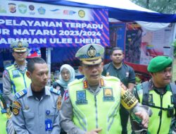 Dirlantas Polda Aceh Tinjau Pos Pengamanan Operasi Lilin Seulawah 2023 di Pelabuhan Ulee Lheue