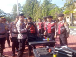 Kapolres Aceh besar Gelar apel operasi mantap Brata dalam pengamanan pemilu tahun 2024