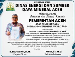 Dinas Energi Dan Sumber Daya Mineral Aceh Mengucapkan Selamat dan Sukses kepada Pemerintah Aceh Atas Penghargaan Digital Goverment Award 2024